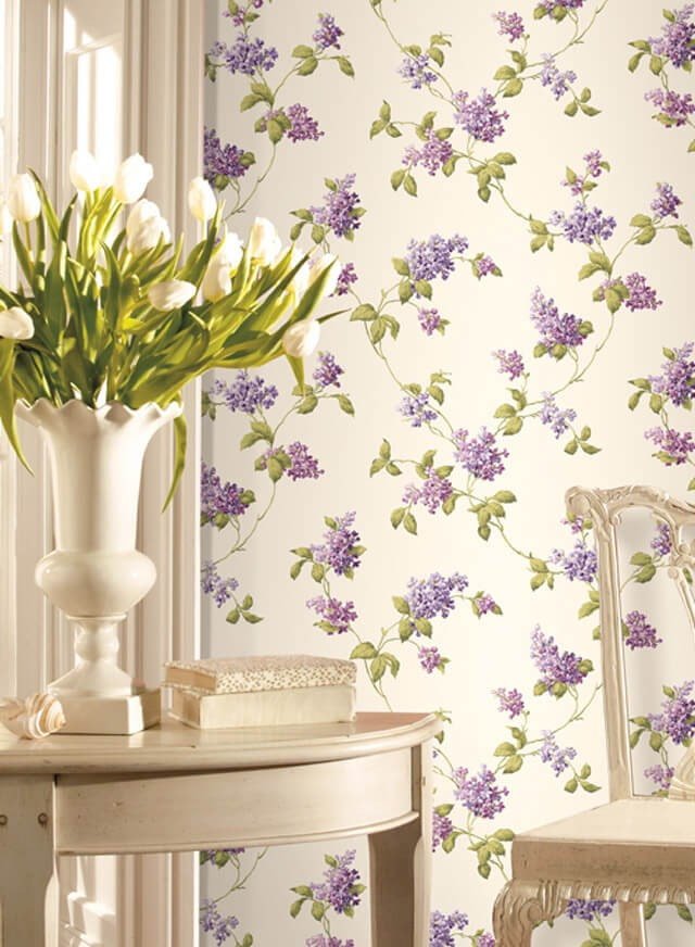 papel de parede lilás no interior