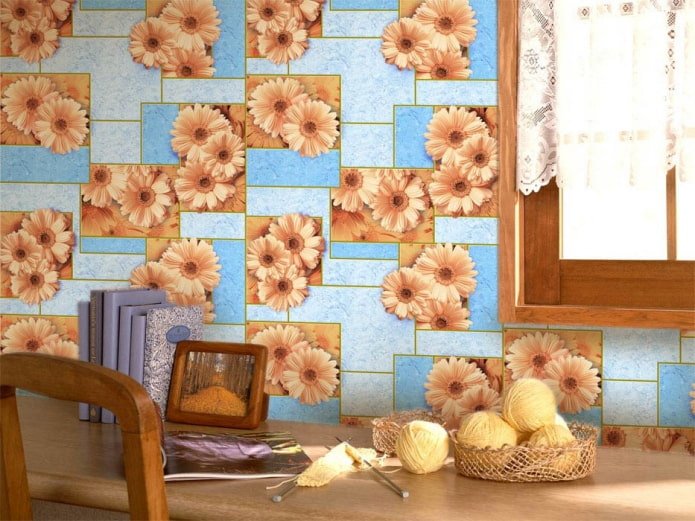 papel de parede com gérberas no interior