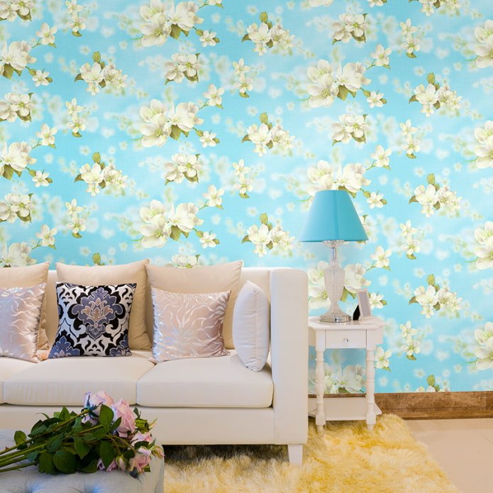papel de parede com uma macieira em flor no interior