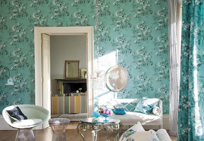 papel de parede vinílico com estampa floral