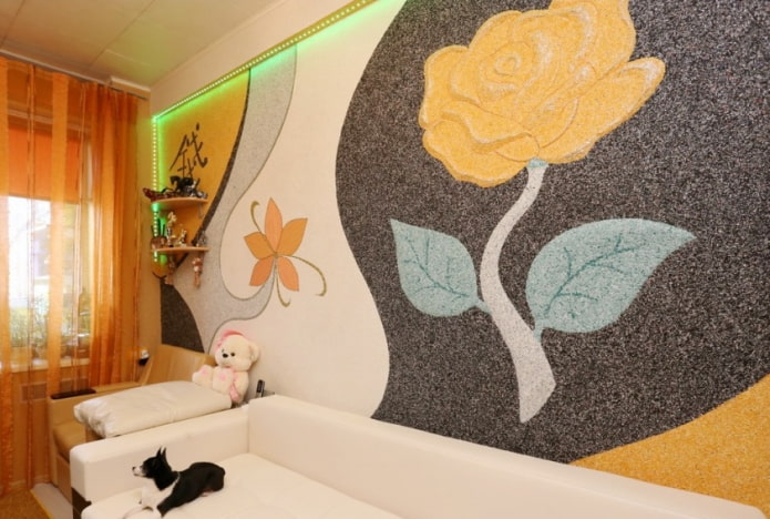 papel de parede líquido com padrão floral