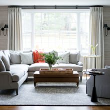 Papel de parede cinza: combinações, design, escolha de móveis e cortinas, 101 fotos no interior-6
