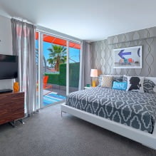 Papel de parede cinza: combinações, design, escolha de móveis e cortinas, 101 fotos no interior interior-21