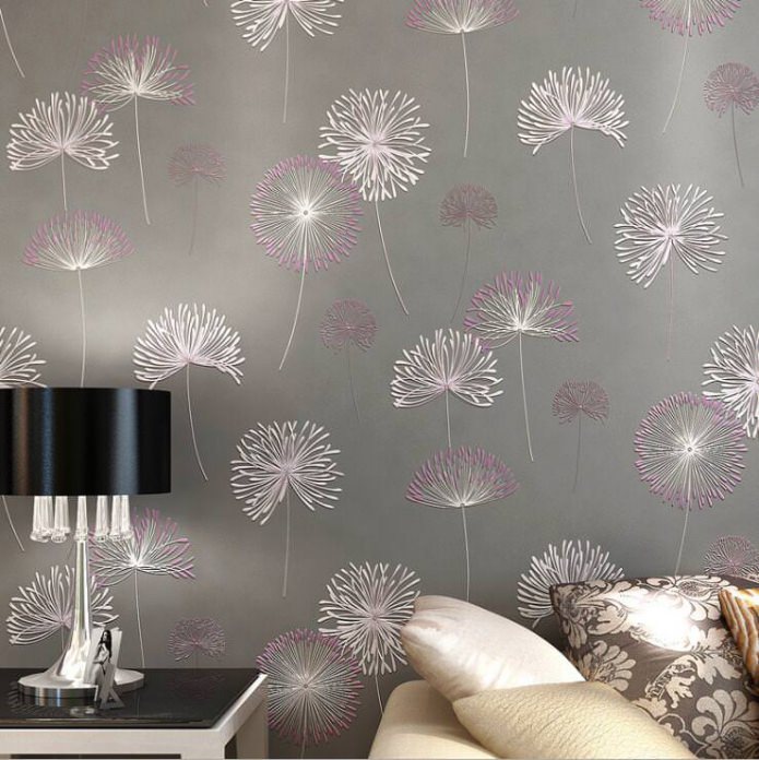 Papel de parede cinza-roxo