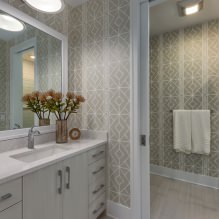 Papel de parede cinza: combinações, design, escolha de móveis e cortinas, 101 fotos no interior interior-11