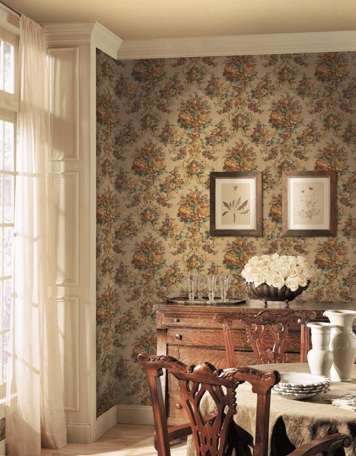 Papel de parede têxtil com flores