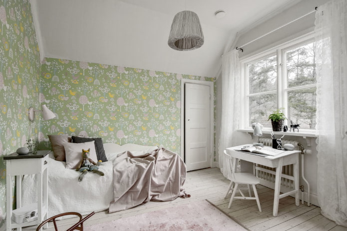 Estilo escandinavo em um quarto infantil