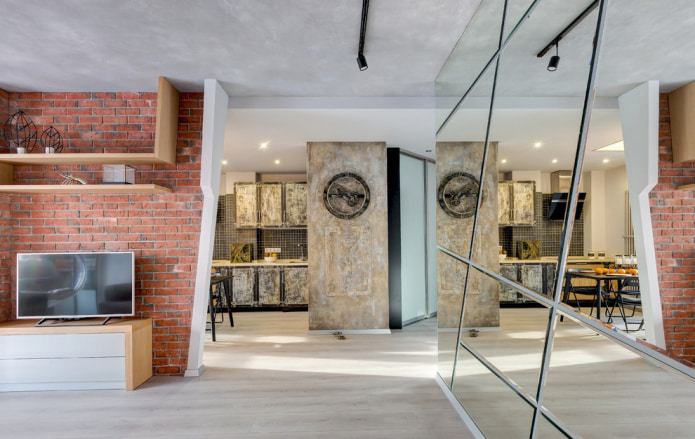 papel de parede de tijolos em estilo loft