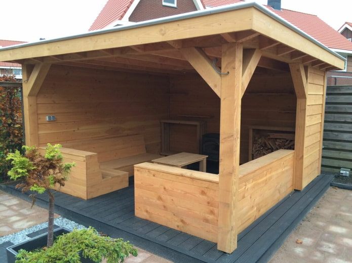 gazebo de tábua de borda