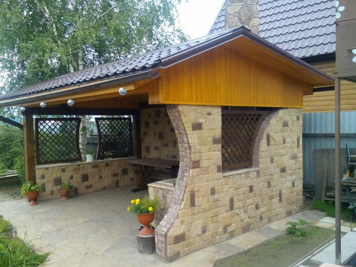 revestindo um gazebo com pedra decorativa