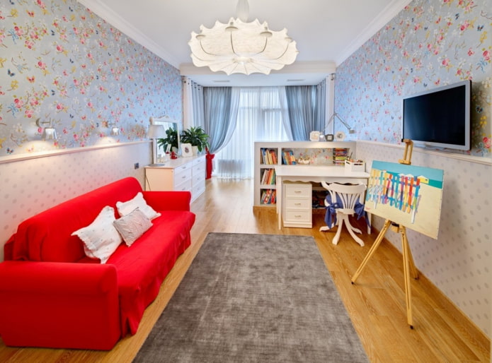apartamento estreito de um cômodo