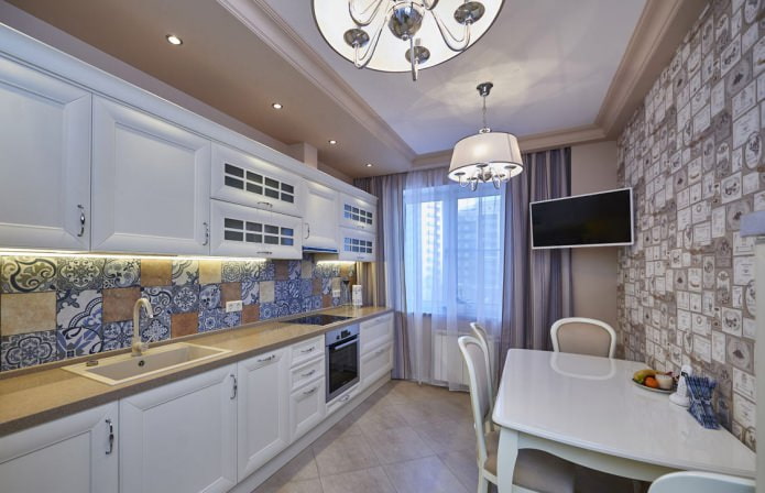 Papel de parede lavável sob azulejos