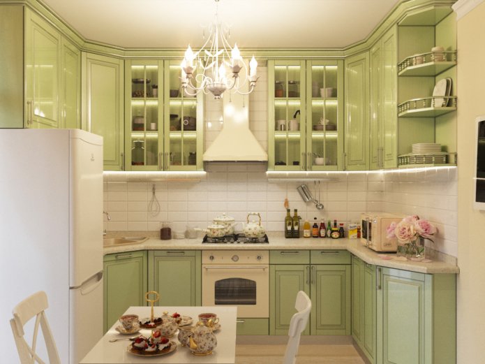 cozinha verde oliva em estilo provençal