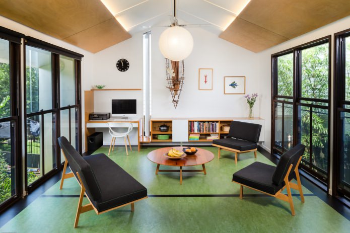 green ceiling