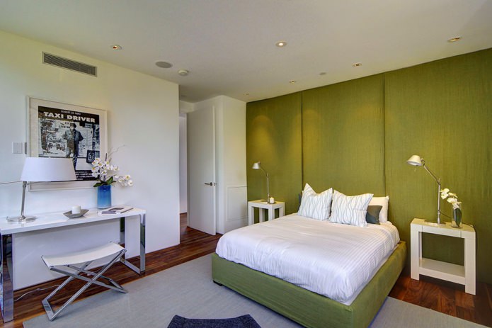 parede verde no quarto