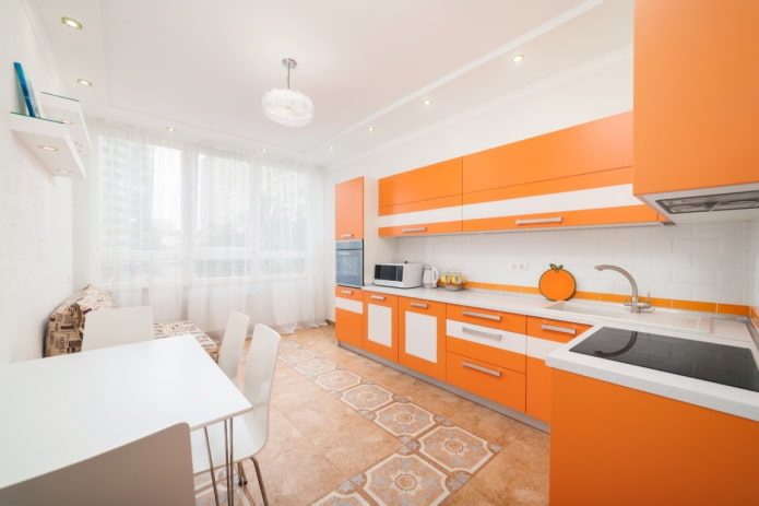 decoração de cozinha em tons de laranja