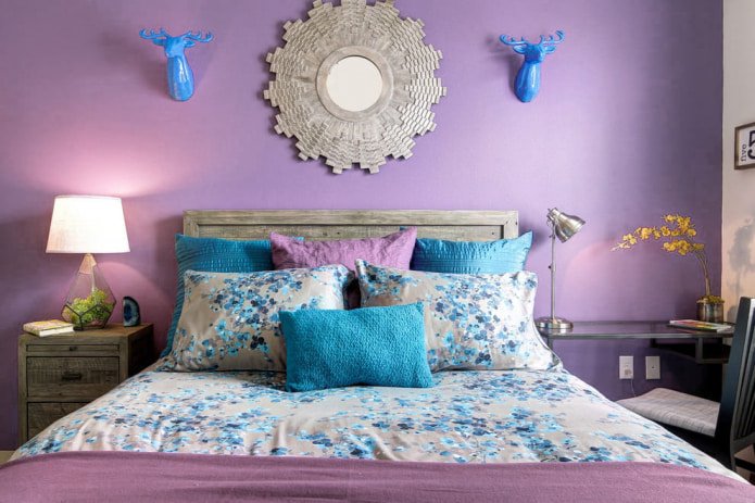 Quarto azul-lavanda