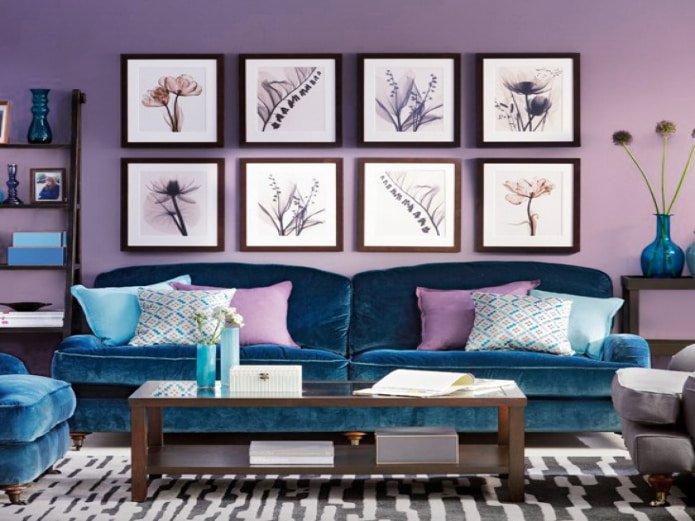 Sala azul lavanda