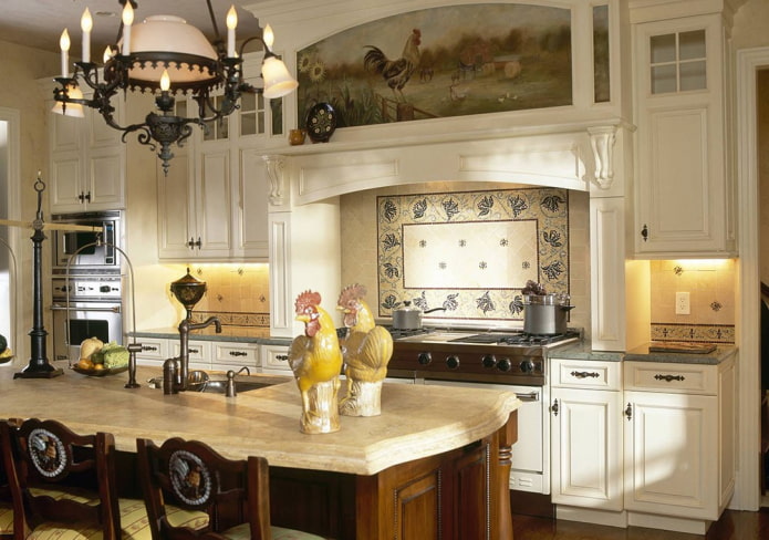 painel no interior da cozinha em estilo campestre