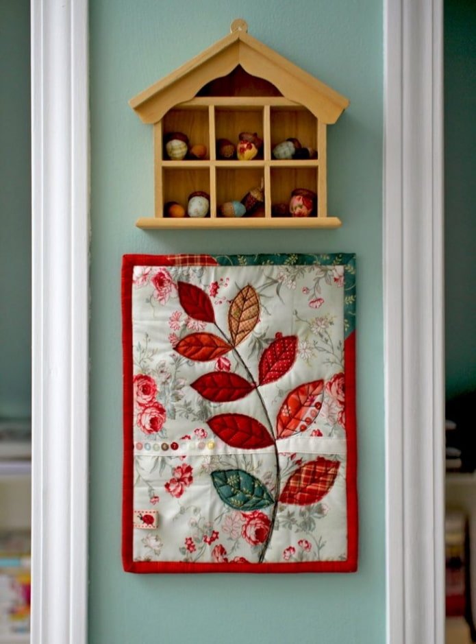 painel de cozinha em técnica de patchwork