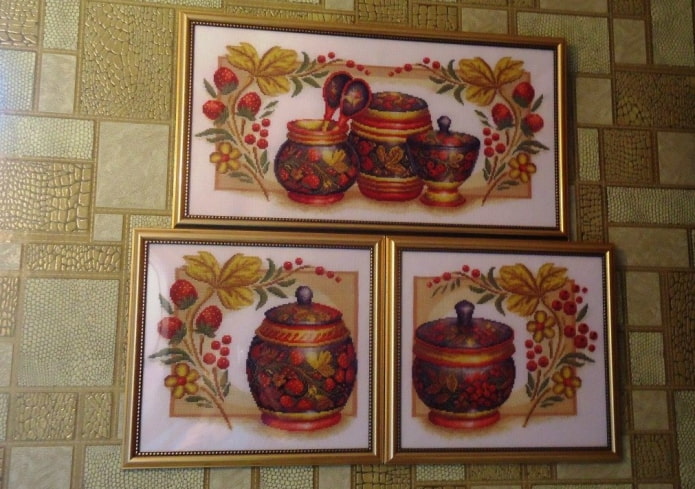 painel de cozinha com bordado 