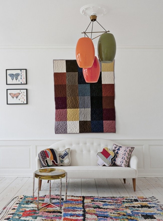 painel de patchwork de parede no interior