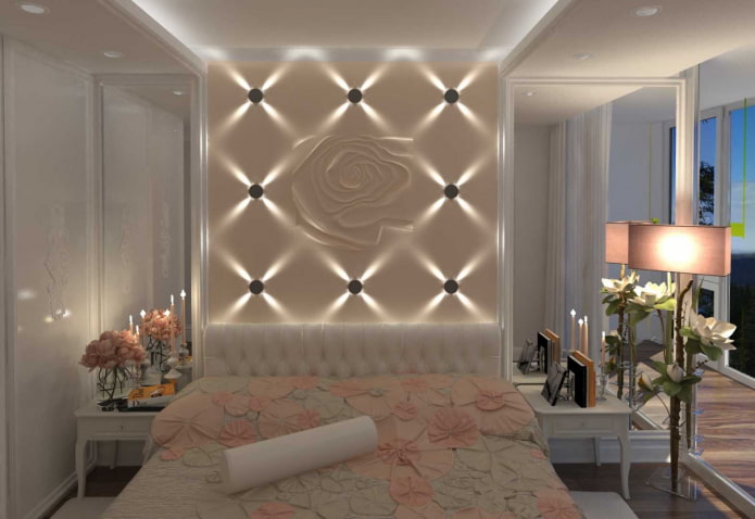 painel de parede de luz no interior