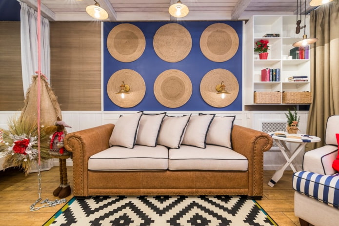 painel de parede no interior em estilo marinho