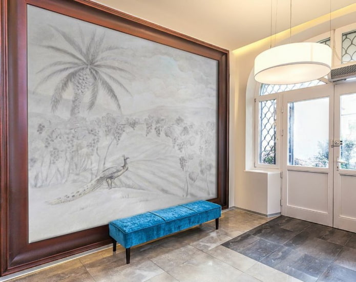 painel de parede com a imagem da natureza no interior