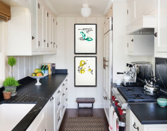 layout de cozinha estreita