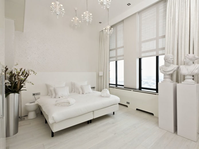 Parquet branco no quarto