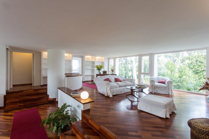 assentamento de parquet em um deck diagonal