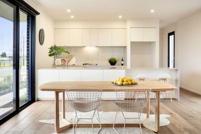 placa de parquet na cozinha