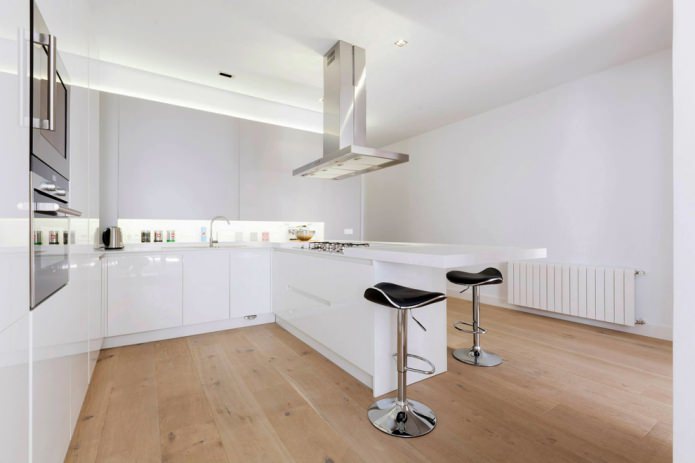 placa de parquet na cozinha