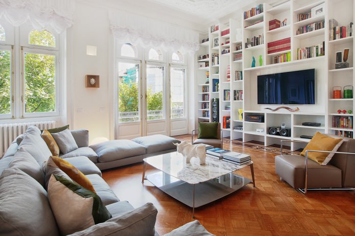 Parquet na sala de estar
