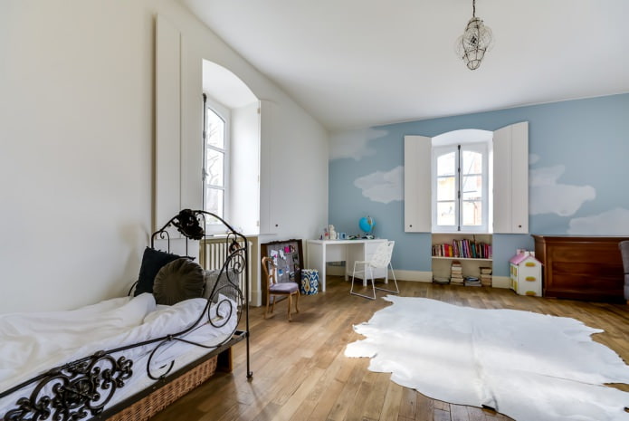 Placa de parquet no quarto das crianças