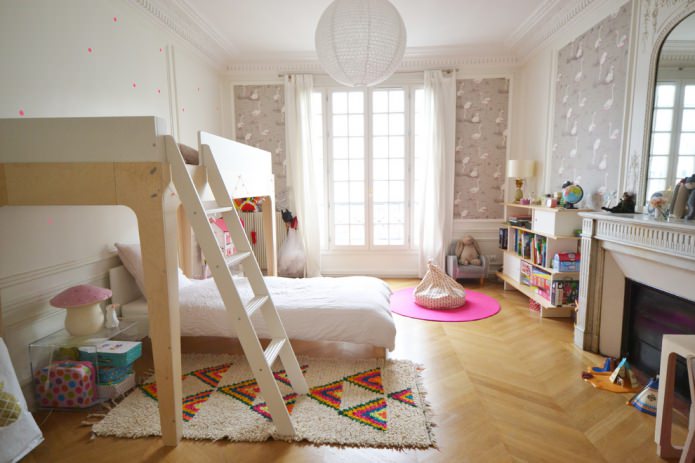 parquet espinha de peixe no quarto das crianças