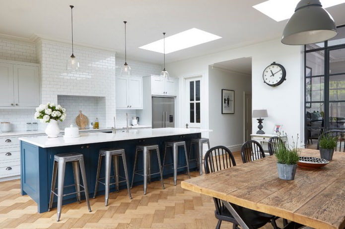 parquet espinha de peixe na cozinha