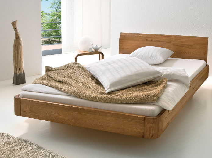 cama flutuante de madeira