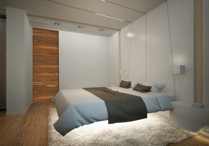 cama com iluminação
