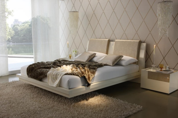 cama flutuante retangular