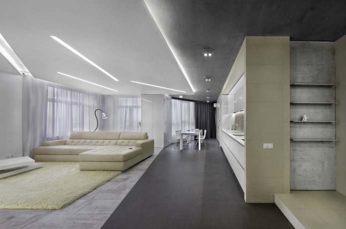 Estrutura flutuante em estilo minimalista