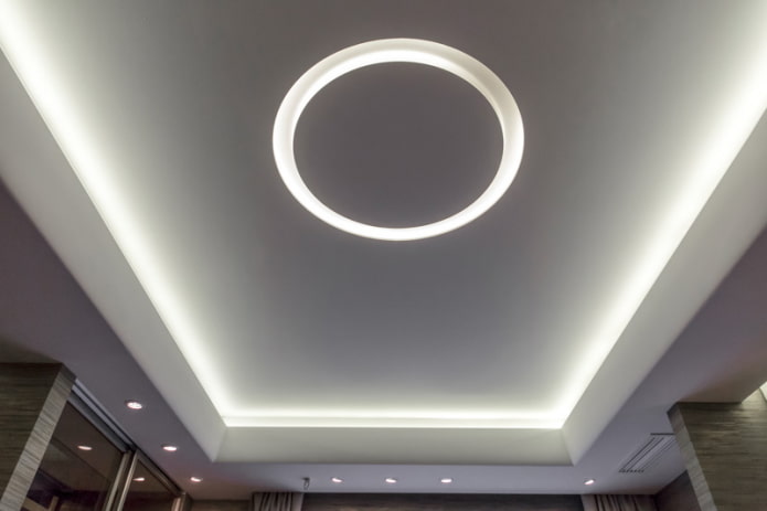 teto com iluminação