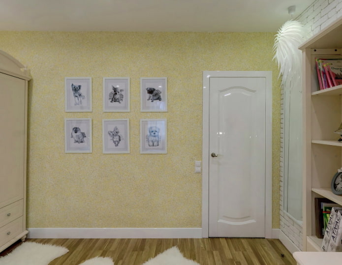 papel de parede líquido amarelo