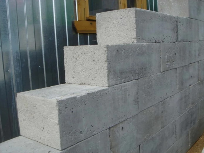 parede de blocos de concreto de espuma