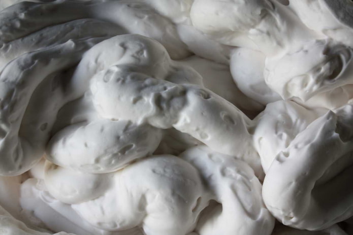 estrutura da espuma a partir de um agente espumante proteico