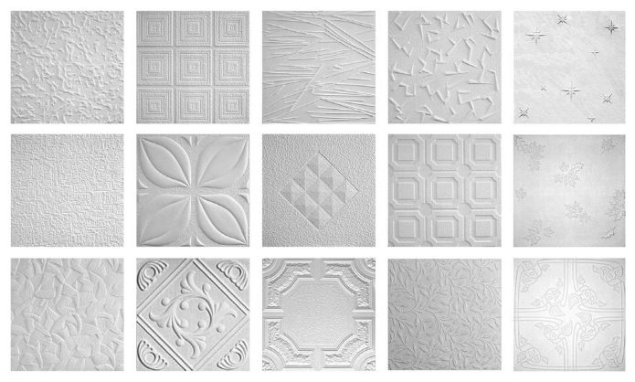opções de design para placas de teto de espuma plástica