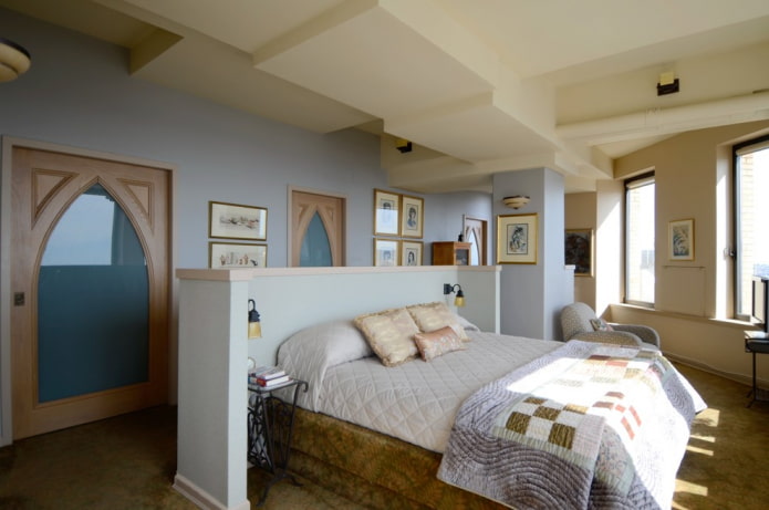 divisória de gesso cartonado no interior do quarto