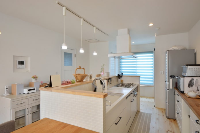 divisória de gesso cartonado no interior da cozinha