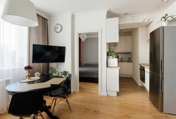 reforma de um apartamento de um cômodo em um edifício Khrushchev